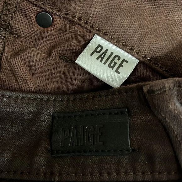 Paige Hoxton Ultra Skinny Luxe Coated Jeans in Chicory Coffee - NWT - Size 28 - Picture 10 of 13